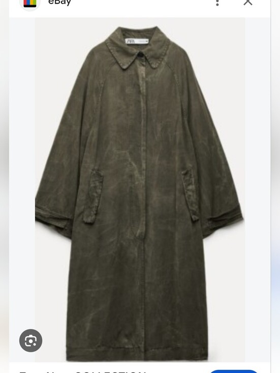 Zara Jackets & Blazers - ZARA | Washed Lyocell Linen Trench Coat Military Green Sz M